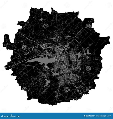 Bhopal Map. Detailed Black Map of Bhopal City Poster with Roads. Cityscape Urban Vector. Black ...