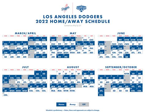 La Dodgers 2022 Home Schedule - New Home Interior 2022