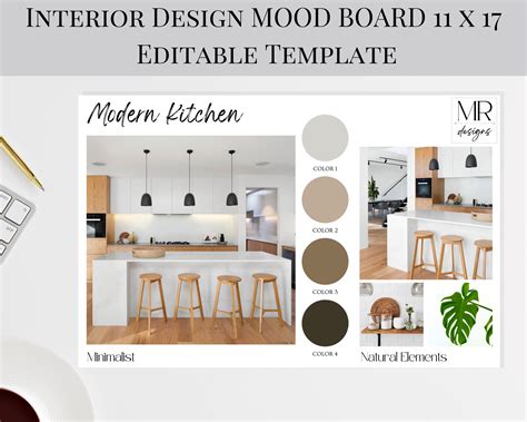 Editable Interior Design Mood Board Template Interior - Etsy