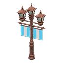 Street lamp with banners - Bronze - Blue | Animal Crossing (ACNH) | Nookea