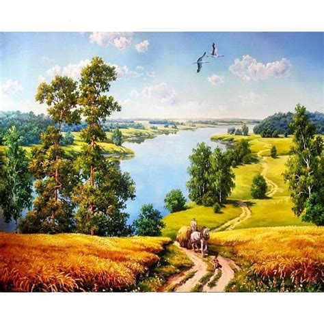 A Peaceful Place - DIY Painting By Numbers Kit | Landscape paintings, Valley landscape, Paint by ...