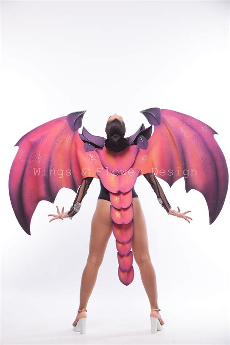 Purpl Pink Dragon Wings, Dragon wings with tail, Large Cosplay Wings, Dragon costume, Dragon ...