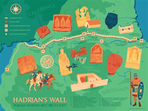 Hadrians Wall Map — Flaroh Illustration