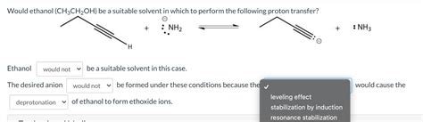 Solved Would ethanol (CH3CH2OH) be a suitable solvent in | Chegg.com