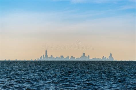 Chicago Skyline. Seen from Lake Michigan Stock Image - Image of america ...