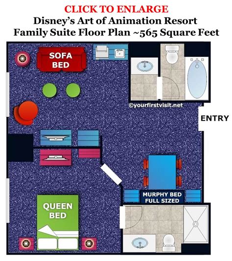 Accommodations in The Family Suites at Disney's Art of Animation Resort