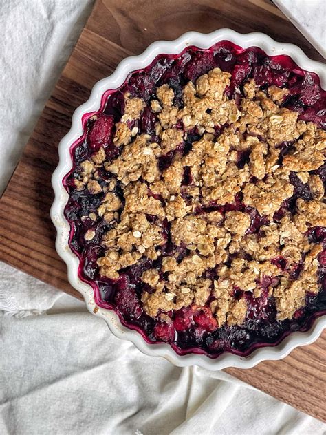 Healthy Baked Berry Crisp - Sweet Savory and Steph