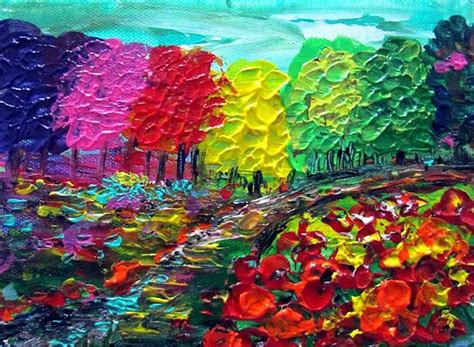 COLORFUL TREES - by LUIZA VIZOLI from ORIGINAL Paintings 2012