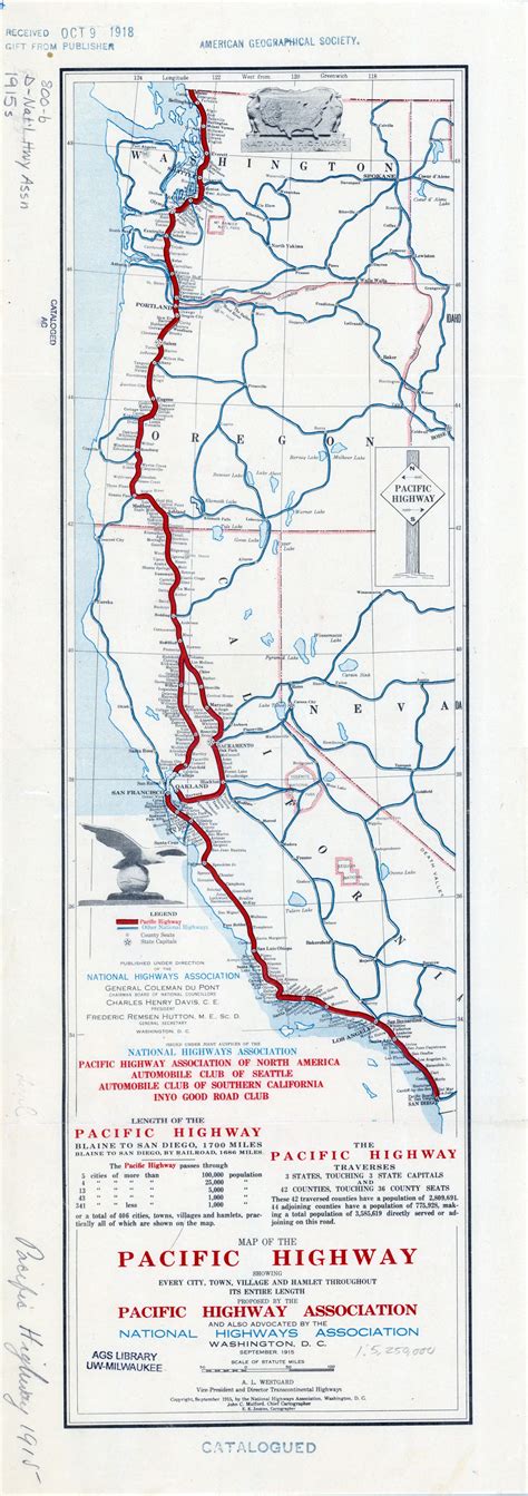 Map of the Pacific Highway. | Library of Congress