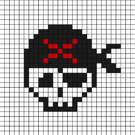 Pixel Art Pirate Skull | Easy Minecraft Pixel Art