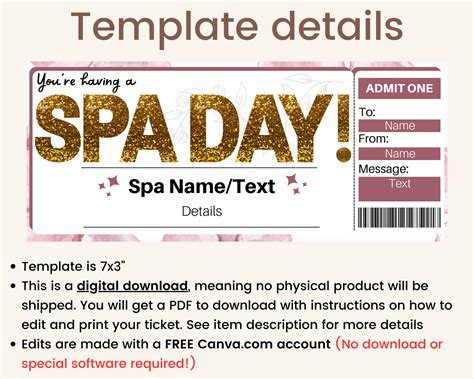 Spa Day Gift Ticket – Printed Smile Shop