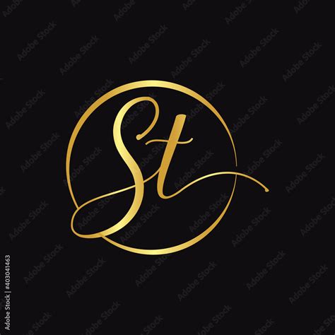 Initial ST letter Logo Design vector Template. Abstract Script Letter ...