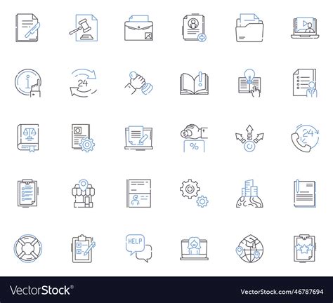 Training materials line icons collection manuals Vector Image