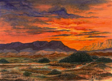 Desert Sunset Southwest Landscape Painting Print from | Etsy