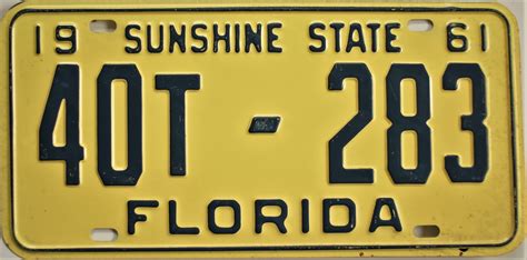 1961 Florida License Plate - Classic License Plates