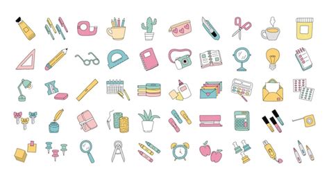 Premium Vector | Bundle of scrapbooking set icons