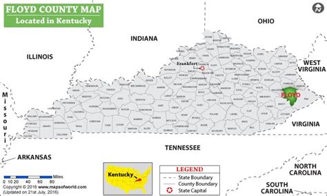 Floyd County Map, Kentucky