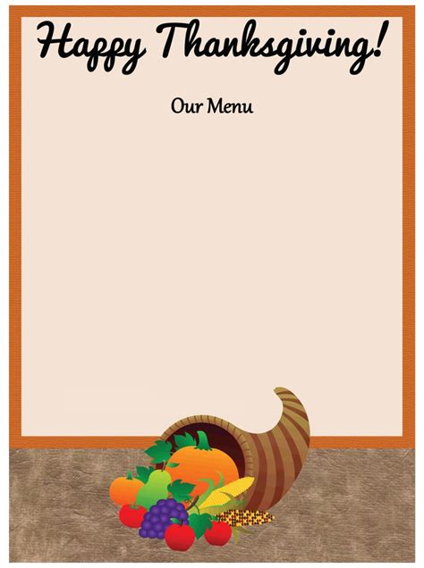 Thanksgiving Menu Templates - 13 Free PDF Printables | Printablee