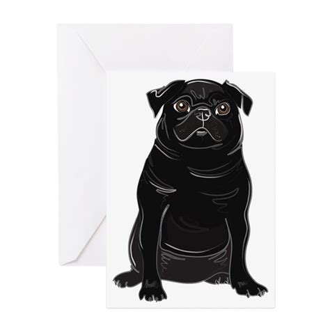 Black Pug Birthday Card - Card Design Template