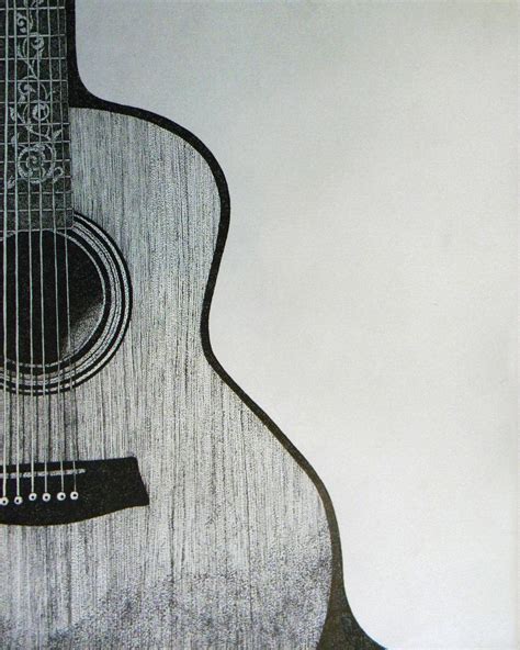 Acoustic Guitar Pencil Drawing