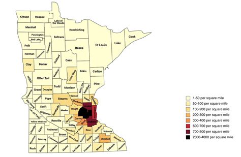 Population Density of Minnesota (By County) : r/MapPorn