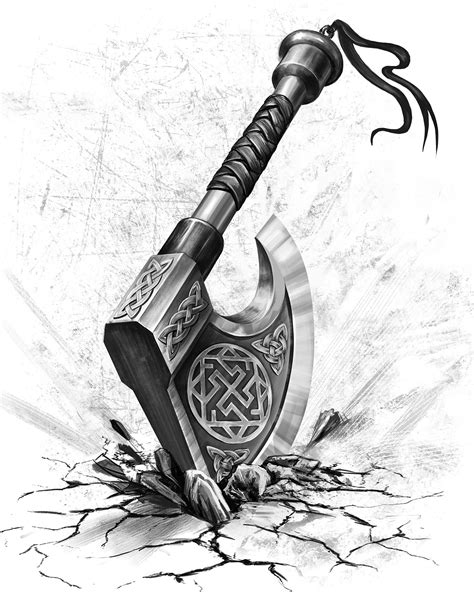 ArtStation - The axe, Maria Sofronova | Viking warrior tattoos, Warrior ...