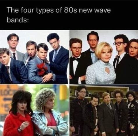 The four types of new wave bands: - iFunny