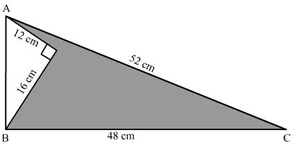 Calculate the area of the shaded region in the given figure.