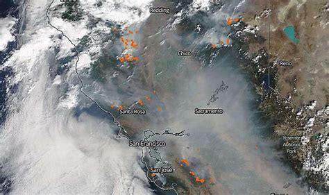 NASA satellite images show impact of California wildfire smoke across state and US