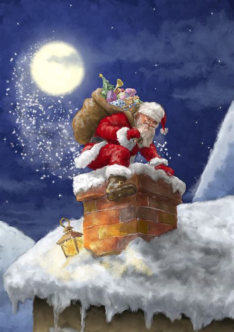 Vintage style Santa Claus Painting by Patrick Hoenderkamp - Fine Art America