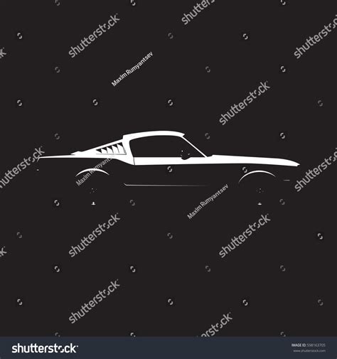 Vector Muscle Car Silhouette Stock Vector (Royalty Free) 598163705 ...