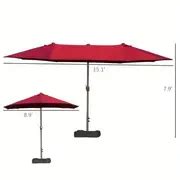 Patio Umbrella 15' Steel Rectangular Outdoor Double - Temu