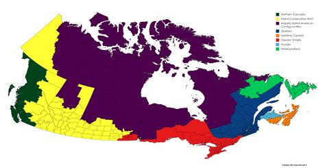 The Cultural Regions of Canada (using Census Divisons) REVISED : r/MapPorn