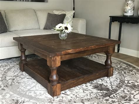 stained farmhouse style rustic coffee table | Coffee table, Rustic coffee tables, Farmhouse ...