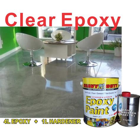 1L or 5L CLEAR EPOXY [ HEAVY DUTY ] EPOXY CLEAR COAT // TOP COAT CLEAR ...