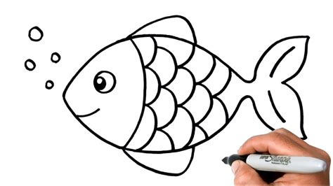 How to DRAW A FISH EASY Step by Step - YouTube