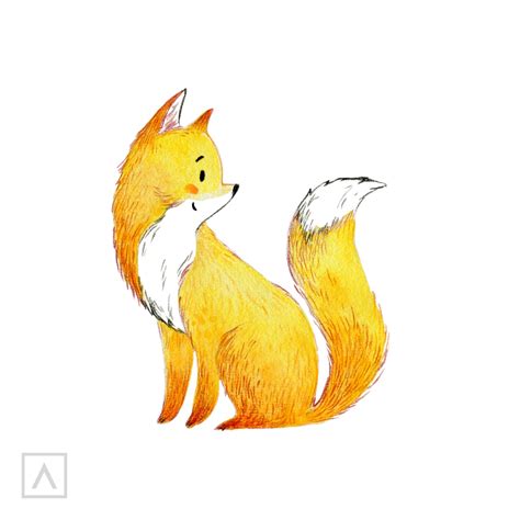 7-Step Fox Drawing For Beginners | Fox drawing, Cute fox drawing, Drawings