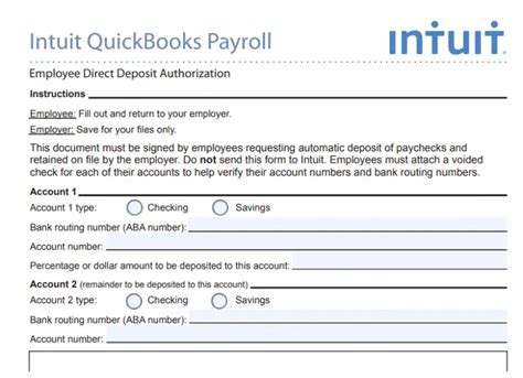 7+ Quickbooks Direct Deposit Form Free Download [Word, PDF]