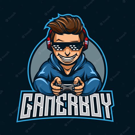 Premium Vector | Gamer boy cartoon logo illustration