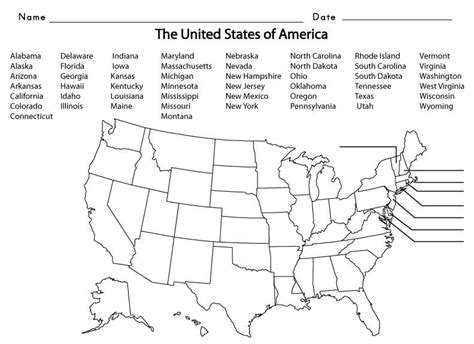 USA-States-2 1st Grade Math Worksheets, Spelling Worksheets, Letter Worksheets, Printable ...
