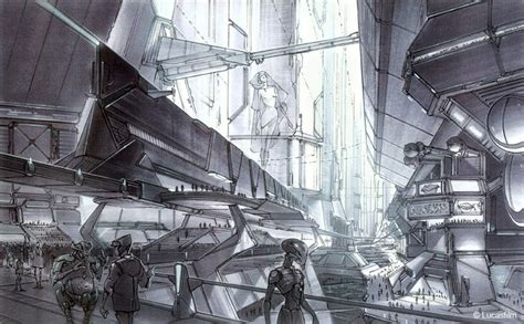 Coruscant concept art by Marc Gabbana for the STAR WARS prequels.