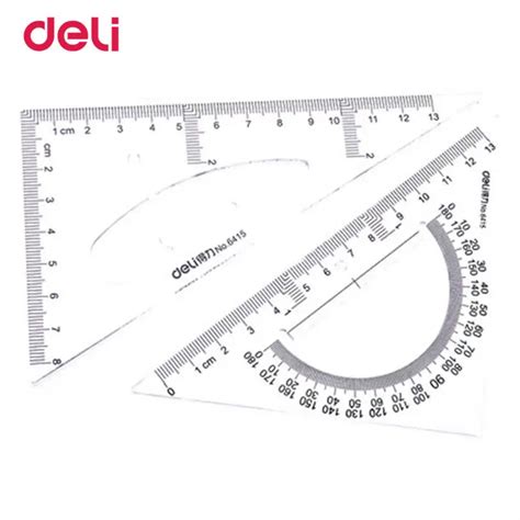 Deli Plastic Triangle Ruler Student Stationery Set Ruler Patchwork Ruler Templates For Drawing ...