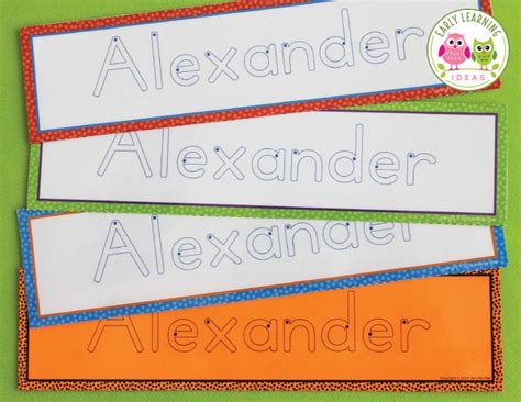 Editable Name Tracing Cards – Early Learning Ideas