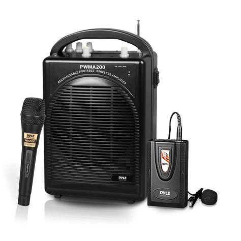 Pyle PWMA200 - Portable PA Speaker & Microphone System Kit | FM Stereo Radio (Includes Beltpack ...