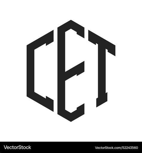 Cet logo design initial letter monogram Royalty Free Vector