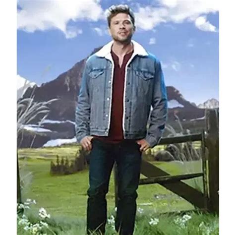 Ryan Phillippe Big Sky Denim Cody Hoyt Jacket with Shearling Collar