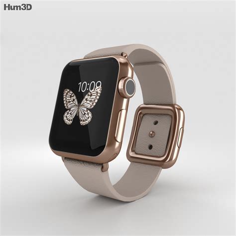 Apple Watch Edition 38mm Rose Gold Case Gray Modern Buckle 3D model - Hum3D