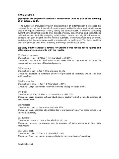 Case Study 3 | PDF | Audit | Revenue