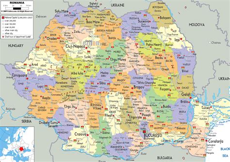 Maps of Romania | Detailed map of Romania in English | Tourist map of Romania | Road map Romania ...