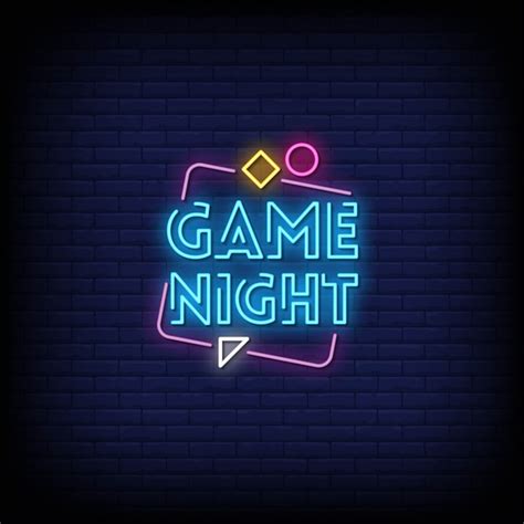 Game night neon signs style text | Premium Vector